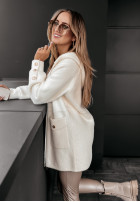 Coat alpaka z kapturem Heavenly in ecru