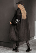 Długi Coat z imitacji kożucha Love  in black