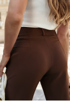 Eleganckie spodnie Fashion Chic czekoladowe