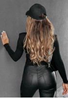 Bluzka ze ściągaczami Femme Finesse czarna