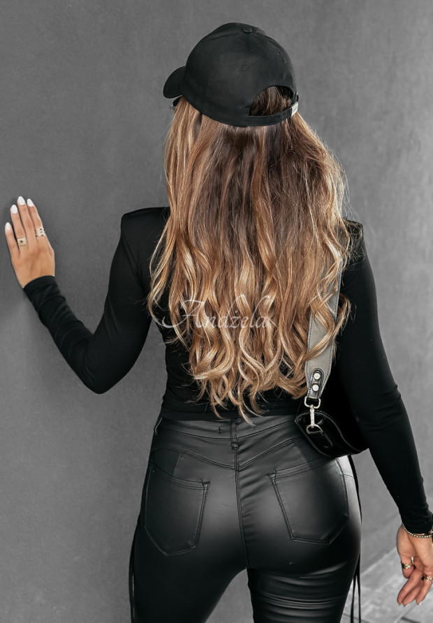 Bluzka ze ściągaczami Femme Finesse czarna
