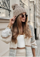 Długi Cardigan oversize w paski Caswell in grey