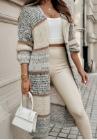 Długi kardigan oversize w paski Caswell szary