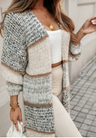 Długi Cardigan oversize w paski Caswell in grey