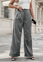 Eleganckie spodnie wide leg w paski Braylon szare