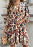 Wzorzysta Dress z falbankami Telleri in beige