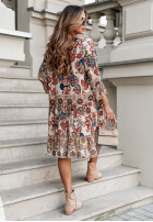 Wzorzysta Dress z falbankami Telleri in beige