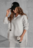 Sweatshirt z kieszenią i kapturem Siempre in beige Melange