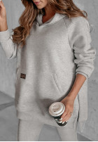 Sweatshirt z kieszenią i kapturem Siempre in beige Melange