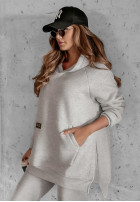 Sweatshirt z kieszenią i kapturem Siempre in beige Melange