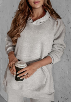 Sweatshirt with pocket and hood Siempre grey melange II