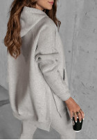 Sweatshirt z kieszenią i kapturem Siempre in beige Melange