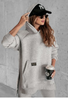 Sweatshirt z kieszenią i kapturem Siempre in beige Melange