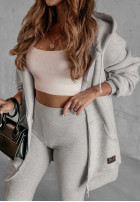 Rozpinana Sweatshirt z kapturem Siempre in beige Melange