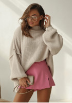 Jumper oversize z bufkami Corazon in beige