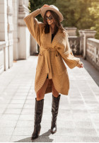 Cardigan oversize z paskiem Flynne in camel