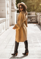 Cardigan oversize z paskiem Flynne in camel