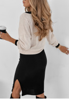 Set prążkowana Dress i Jumper Autumn Feelings  in black