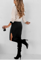 Set prążkowana Dress i Jumper Autumn Feelings  in black