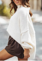 Sweter oversize z bufkami Corazon ecru