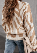 Sweter w zebrę Lionel camelowy