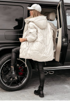 Pikowana Jacket z kapturem Autumn Colors in ecru