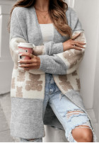 Długi Cardigan oversize w misie Teddy Lover in grey