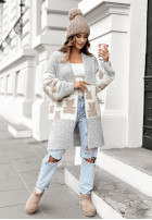 Długi Cardigan oversize w misie Teddy Lover in grey