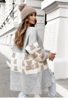 Długi kardigan oversize w misie Teddy Lover szary