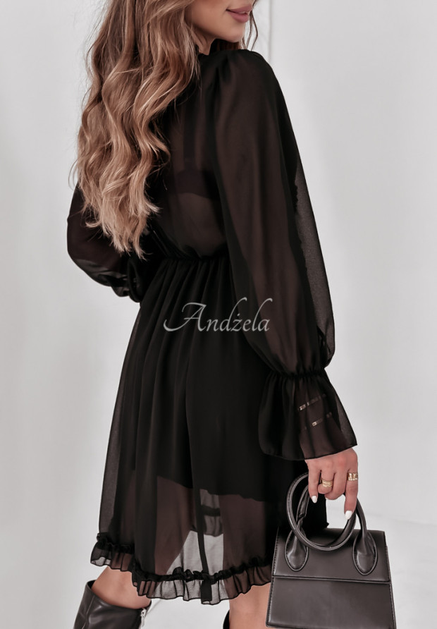 Sukienka z falbankami Isella czarna