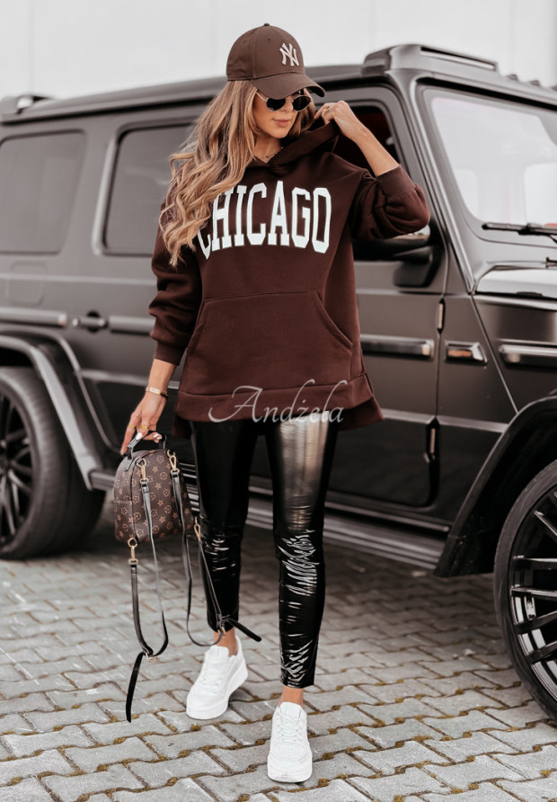 Bluza z kapturem Chicago Lady czekoladowa