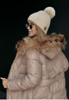 Pikowana Jacket z futerkiem Frostbite in camel