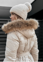 Pikowana Jacket z futerkiem Frostbite in beige