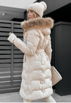 Pikowana Jacket z futerkiem Frostbite in beige