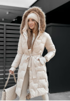 Pikowana Jacket z futerkiem Frostbite in beige