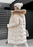 Pikowana Jacket z futerkiem Frostbite in beige
