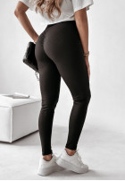 Prążkowane legginsy Chic Essentials czarne