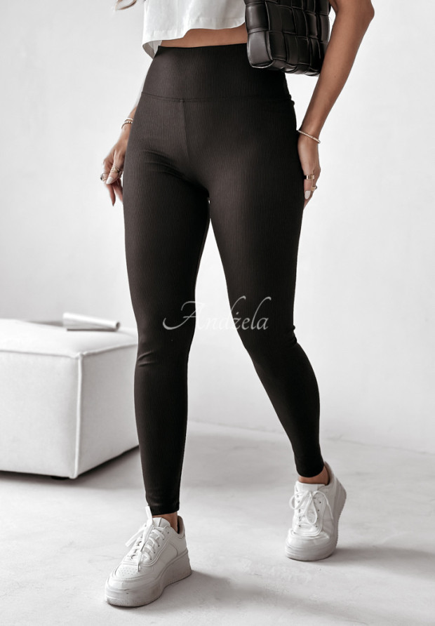 Prążkowane legginsy Chic Essentials czarne