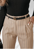 Eleganckie spodnie w paski Dalston beżowe