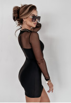 Sukienka mini z siateczką Party Hearty czarna