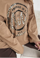 Bluzka z nadrukiem Bad Moms camelowa
