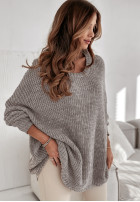 Sweter oversize Love Life beżowy