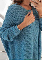 Sweter oversize Love Life błękitny