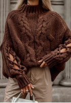 Jumper z ozdobnym splotem Cocomore Casual in chocolate