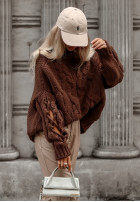 Jumper z ozdobnym splotem Cocomore Casual in chocolate