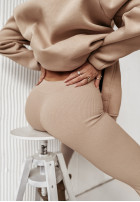 Prążkowane Leggings Siempre jasnobeżowe