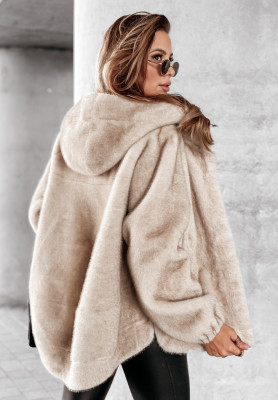 White Raven beige short fur jacket