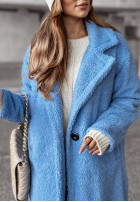 Długi płaszcz z imitacji kożucha Arctic błękitny