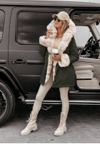 Jacket parka z futerkiem Stay Warm in khaki green