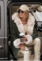 Jacket parka z futerkiem Stay Warm in khaki green